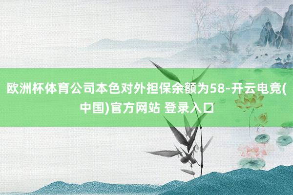 欧洲杯体育公司本色对外担保余额为58-开云电竞(中国)官方网站 登录入口