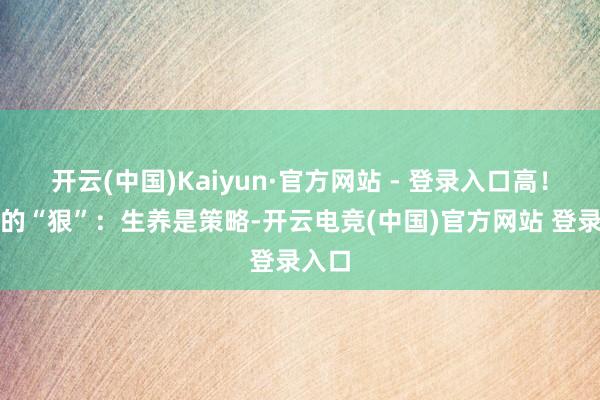 开云(中国)Kaiyun·官方网站 - 登录入口高！凯特的“狠”：生养是策略-开云电竞(中国)官方网站 登录入口