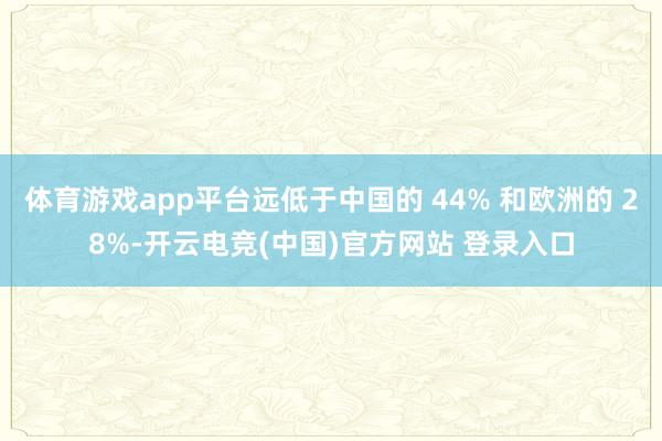 体育游戏app平台远低于中国的 44% 和欧洲的 28%-开云电竞(中国)官方网站 登录入口