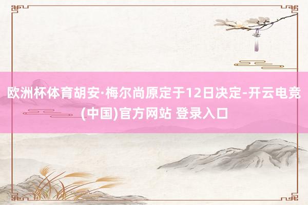欧洲杯体育胡安·梅尔尚原定于12日决定-开云电竞(中国)官方网站 登录入口