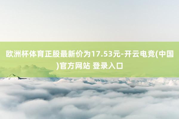 欧洲杯体育正股最新价为17.53元-开云电竞(中国)官方网站 登录入口