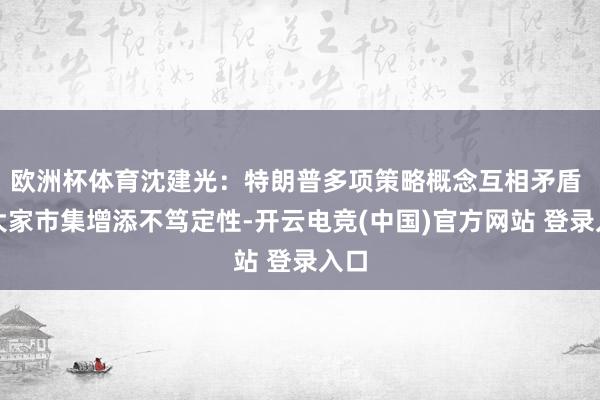 欧洲杯体育沈建光：特朗普多项策略概念互相矛盾 为大家市集增添不笃定性-开云电竞(中国)官方网站 登录入口