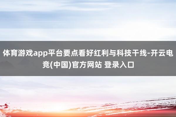 体育游戏app平台要点看好红利与科技干线-开云电竞(中国)官方网站 登录入口