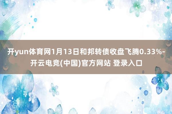 开yun体育网1月13日和邦转债收盘飞腾0.33%-开云电竞(中国)官方网站 登录入口