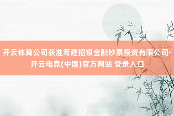 开云体育公司获准筹建招银金融钞票投资有限公司-开云电竞(中国)官方网站 登录入口