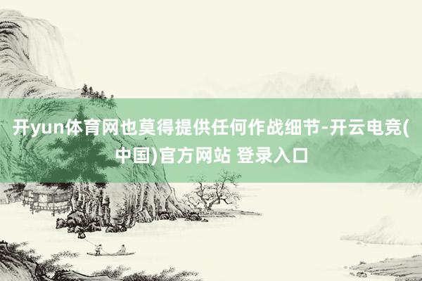 开yun体育网也莫得提供任何作战细节-开云电竞(中国)官方网站 登录入口