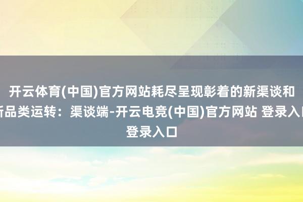 开云体育(中国)官方网站耗尽呈现彰着的新渠谈和新品类运转：渠谈端-开云电竞(中国)官方网站 登录入口