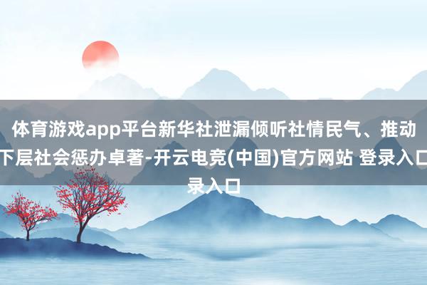 体育游戏app平台新华社泄漏倾听社情民气、推动下层社会惩办卓著-开云电竞(中国)官方网站 登录入口