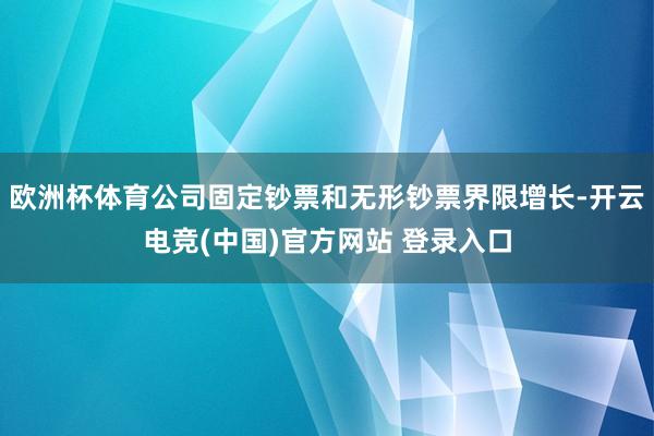 欧洲杯体育公司固定钞票和无形钞票界限增长-开云电竞(中国)官方网站 登录入口