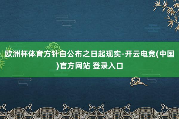 欧洲杯体育方针自公布之日起现实-开云电竞(中国)官方网站 登录入口