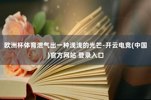 欧洲杯体育泄气出一种浅浅的光芒-开云电竞(中国)官方网站 登录入口